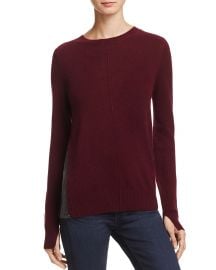 Cashmere Side-Zip Contrast-Inset Sweater at Bloomingdales